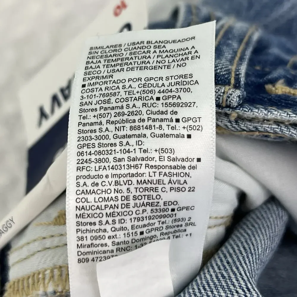 Old Navy Girls 10 High Rise Baggy Wide Leg Jeans NWT Cuffed Blue Denim
